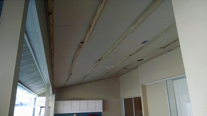 vinyl ceiling install in hudson before photo